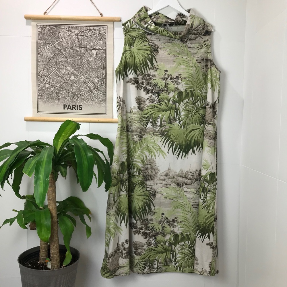Boutique Tropical Asian Influenced A-line Dress